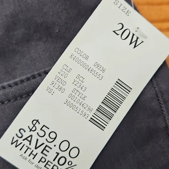 Womens Plus Sateen Stretch Jean type pants - Picture 3 of 3